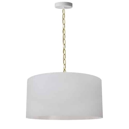 Dainolite 1Lt Braxton Medium Pendant, Wht Shade, Agb BXN-M-AGB-790